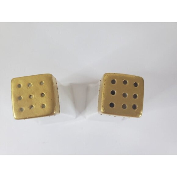 Antique Salt And Pepper Shakers Iridescent 1921 Signed M. Evans 2" tall No Corks - Picture 2 of 8